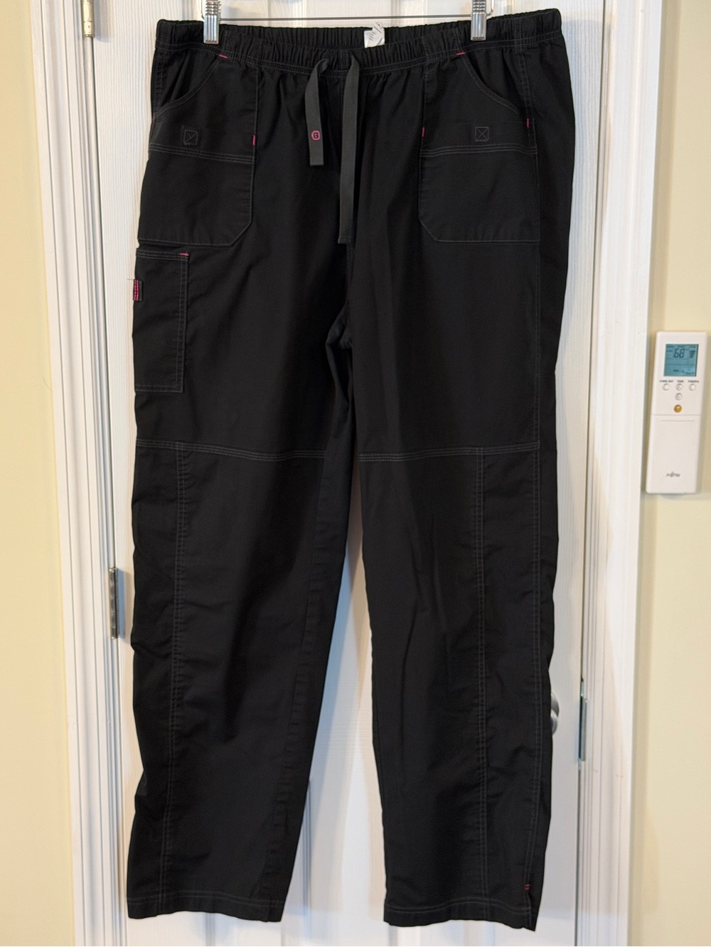 2 Pair WonderWink WonderFLEX Scrub Pants 2XL Tall Black Cargo 5108